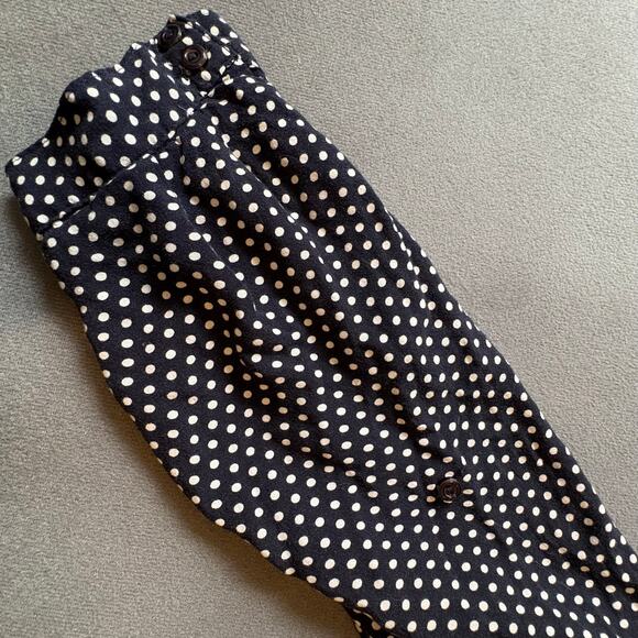 Market & Spruce Navy Polka Dot Button Front Blouse Size M - Picture 8 of 10